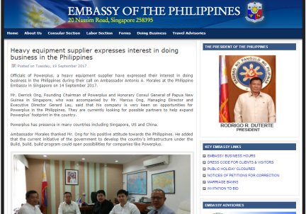 POWERPLUS FEATURED ON THE EMBASSY OF THE PHILIPPINES WEBSITE